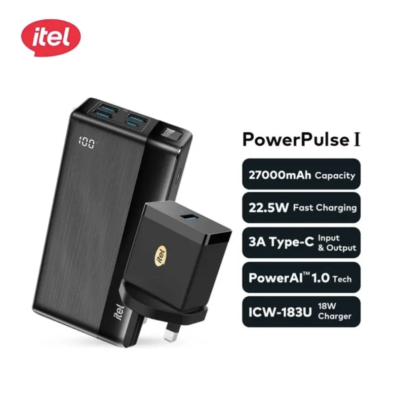 Features of the 27000mAh Itel PowerPluse Fast Bundle Power Bank  